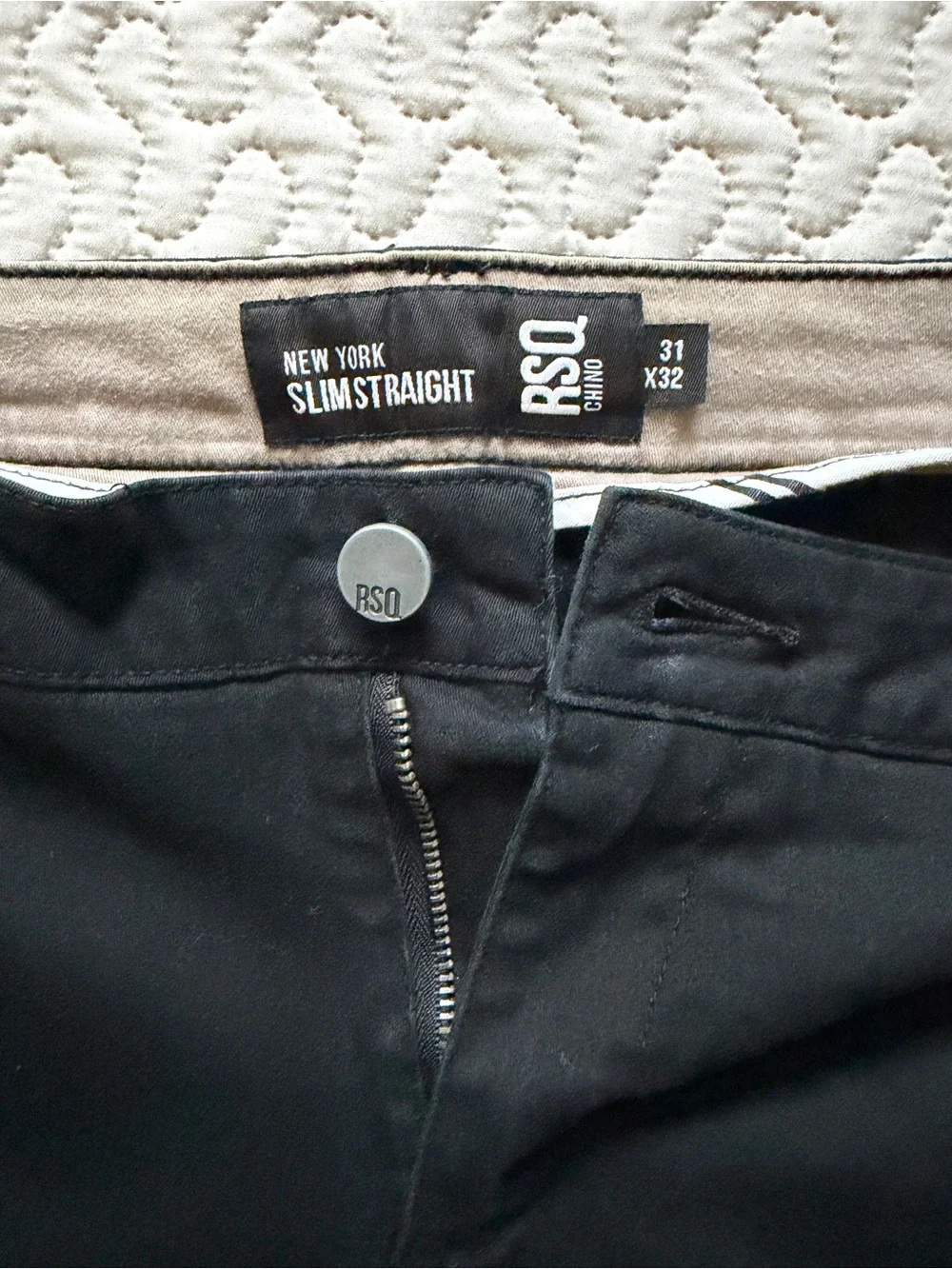 RSQ New York Men’s Slim Straight Stretch Chino Black Size 31x32